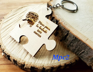 Porte-clés en bois personnalisé pour hommes et femmes, porte-clés